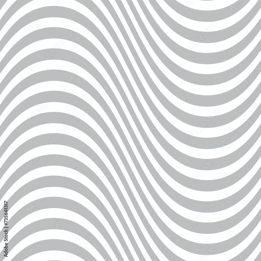 Poster abstract seamless repeatable grey smooth wave line pattern on white.