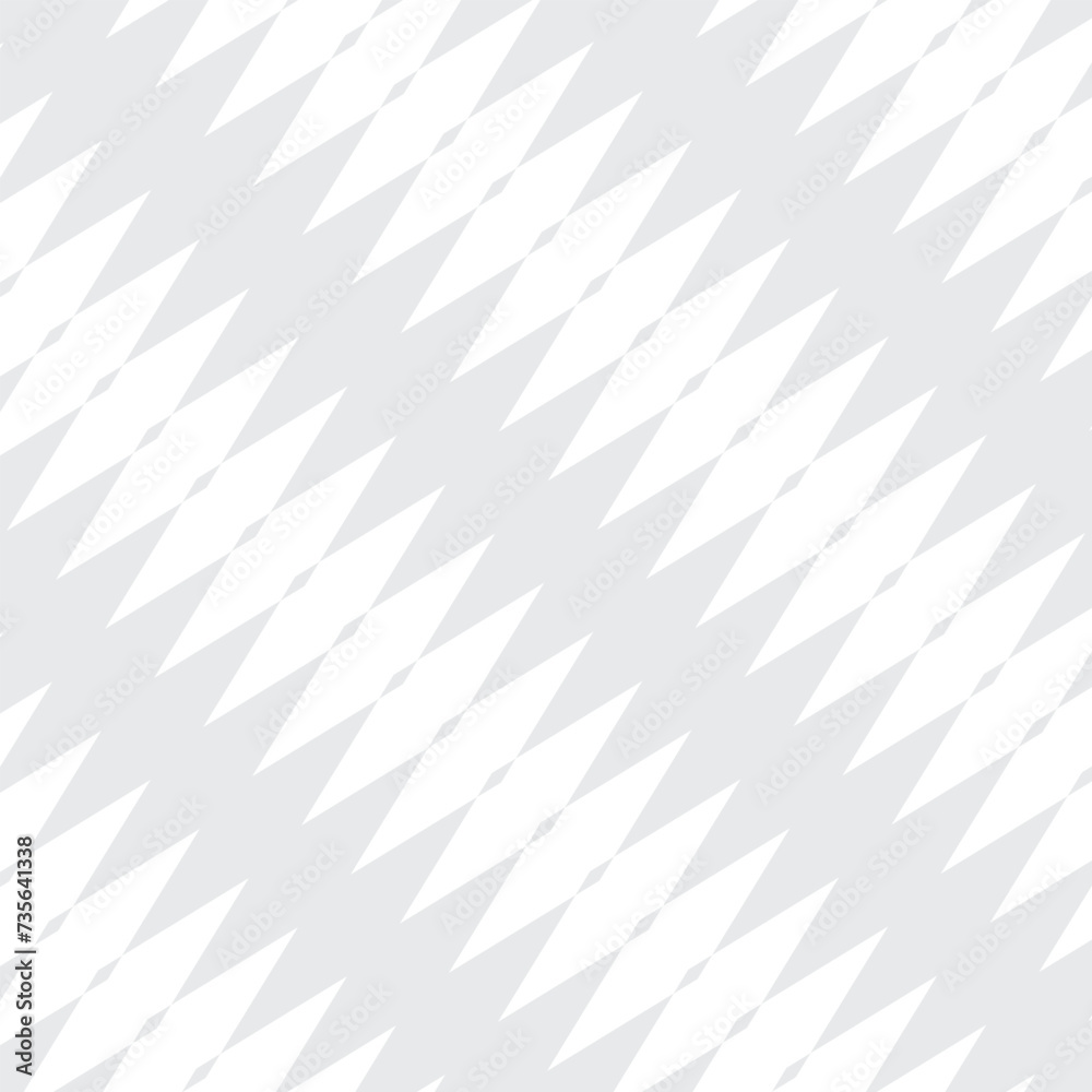 Poster abstract seamless repeatable light grey rhombus pattern on transparent bg.