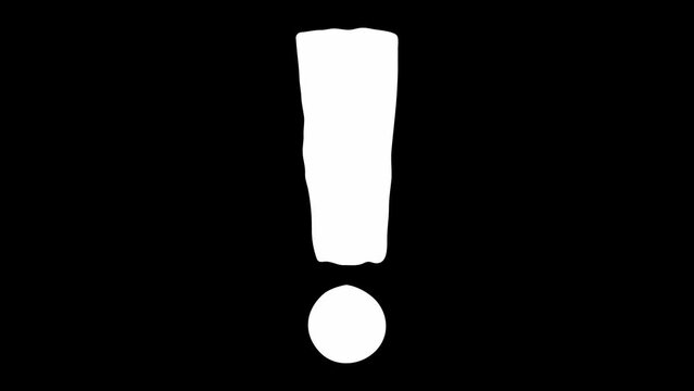 exclamation mark doodle hand drawing looping animation cute cartoon comic style green screen

