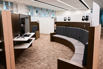 Taoyuan City, Taiwan- AUG 24, 2023: Interior of Taoyuan Public Library.