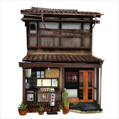 illustration of a simple Japanese house