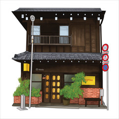 illustration of a simple Japanese house