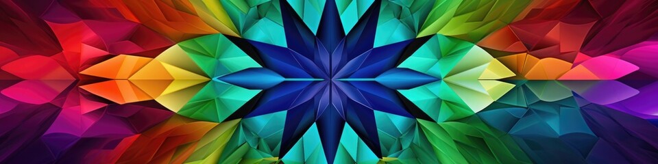 Abstract colorful wallpaper with a large flower in the center. Generative AI.
