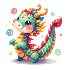 cute skyblue baby dragon, dragon, cute water color dragon, dragon clipart