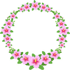 Fototapeta premium Clip art of Rose of Sharon, the national flower of Korea, 한국의 국화인 무궁화꽃 클립아트