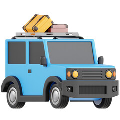 Travel Car 3D Illustration