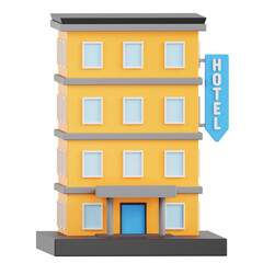 Naklejka premium Hotel 3D Illustration