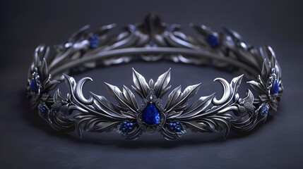 
"Sapphire Majesty: The Silver Platinum Laurel Wreath"