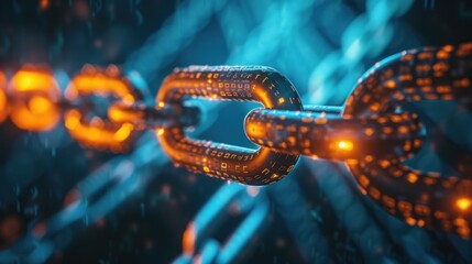 Obraz premium Blockchain in Finance. Blockchain in the financial industry, including banking and fintech.