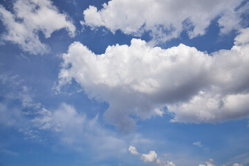 Clouds and blue sky photo for card, illustration, background