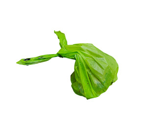 a green plastic dog poop bag isolated on transparent background