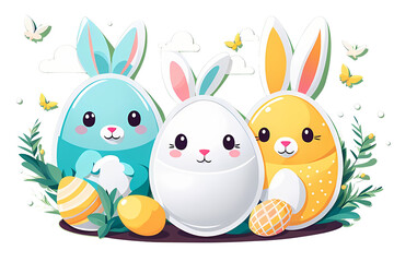 Happy easter day sticker