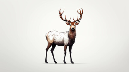 Fototapeta premium A carefully drawn pencil drawing of a deer.