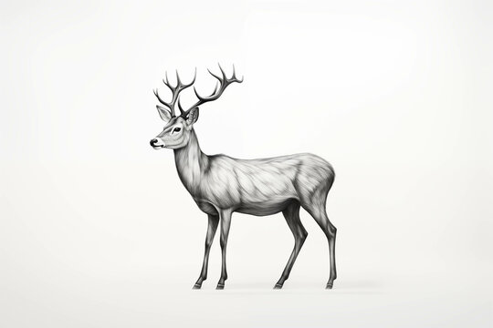 A carefully drawn pencil drawing of a deer. © Gun