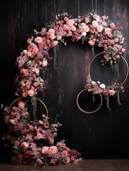 Floral Rings Digital Backdrop Background Digital Download Maternity Backdrop