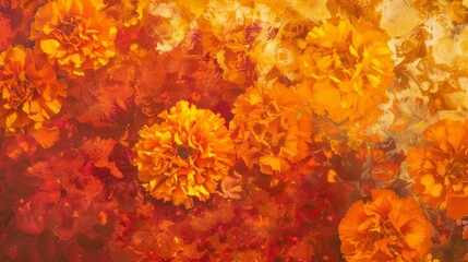 Naklejka na ściany i meble Joyful Marigold Flower Garland for Special Occasions AI Generated