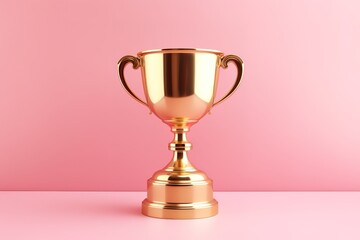 gold cup award with space for text, award for achievement of something,