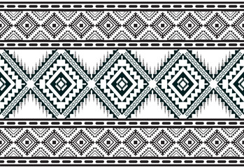 Tribal traditional fabric batik ethnic. ikat floral seamless pattern leaves geometric repeating Design for wallpaper, wrapping, fashion, carpet, clothing. Black and white