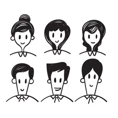 hand drawn doodle person avatar collection icon