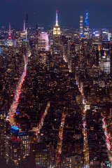 New York City at night from above