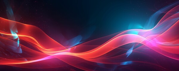 Glowing Neon Energy Waves Background. Generative AI