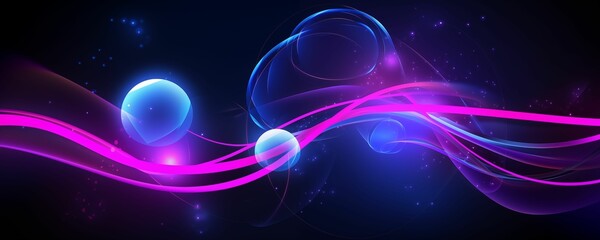 Purple Glowing Neon Energy Waves Background. Generative AI