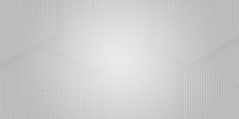 Technology background, gray and gradient colors. Geometric outline. line style hexagon shape