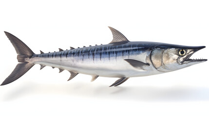 Wahoo, realistic, white background, png, transparent, illustration, gamefish, saltwater fish, generative ai