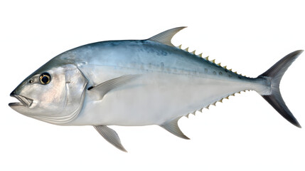 Giant Trevally, realistic, white background, png, transparent, illustration, gamefish, saltwater fish, generative ai