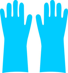 Glove rubber blue color PNG 04