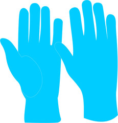 Glove rubber blue color PNG 06