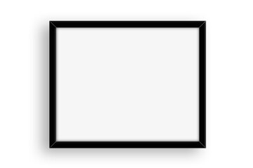 Close up view various size horizontal photo frame isolated on plain background.