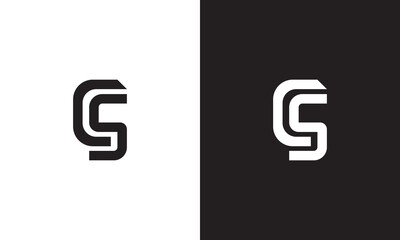 CS logo, monogram unique logo, black and white logo, premium elegant logo, letter CS Vector minimalist