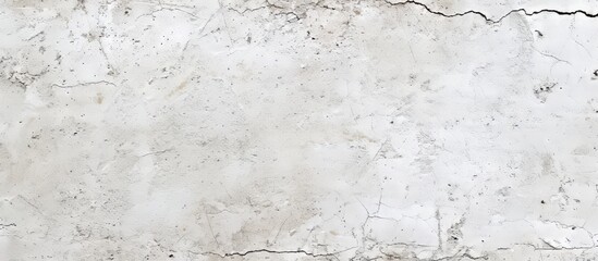 Aged and weathered white wall with multiple cracks and fractures, distressed surface texture background for design and architecture