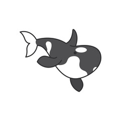 Killer whale icon in flat color style. Mammal sea animal