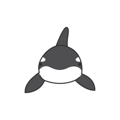 Killer whale icon in flat color style. Killer whale marine mammal