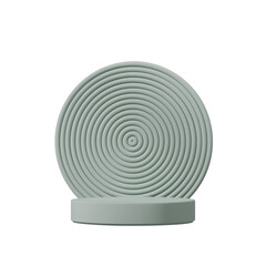 Obraz premium circle backdrop rendering 3d, transparent background of green cylinder podium in square 
