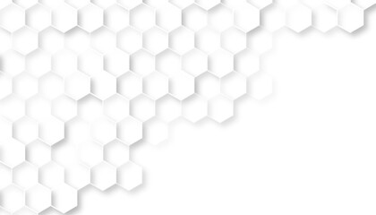 Abstract. Embossed Hexagon , honeycomb white Background ,light and shadow