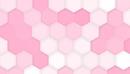 Abstract. Embossed Hexagon , honeycomb white Background ,light and shadow