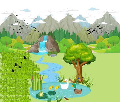 natural cartoon background and vecor illustration design