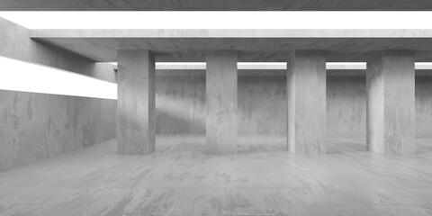 Contemporary concrete interior. Stone old texture walls empty room