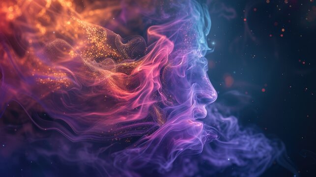 Detailed photograph captures the intricate contours of a mesmerizing smoke figure. Ai Generated.