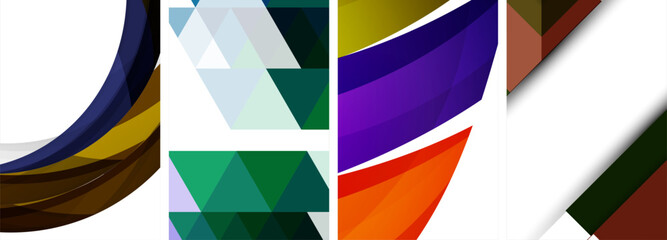 Minimal geometric abstract background with circles, lines and triangles