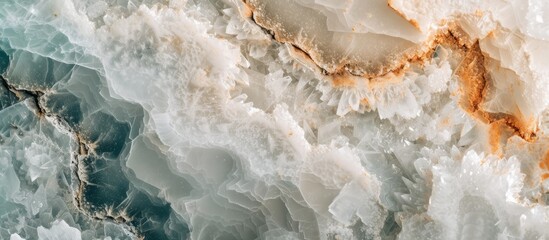 Obraz premium Close up of a glistening piece of ice reflecting sunlight in winter