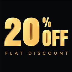 Creative Modern looking glowing 3D percentage Banner Design and Illustration