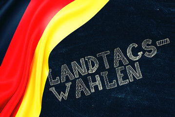 Flagge von Deutschland und die Landtagswahlen