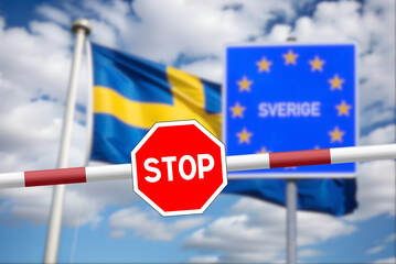 Grenze zu Schweden und eine Schranke