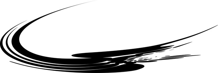 Vector imitation of a swirling brush stroke. For logos, frames.
