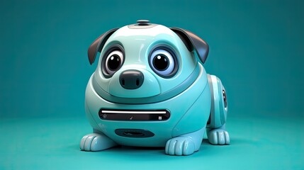 Voice controlled robotic pet trainers for tricks and commands, solid color background