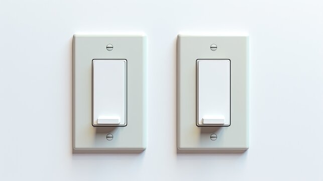 Wireless smart light switches for remote control, solid color background